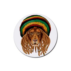 Lion Rastafari Rubber Round Coaster (4 Pack) by Jancukart