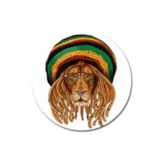 Lion Rastafari Magnet 3  (round) by Jancukart