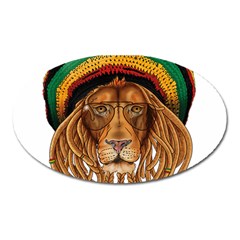 Lion Rastafari Oval Magnet by Jancukart