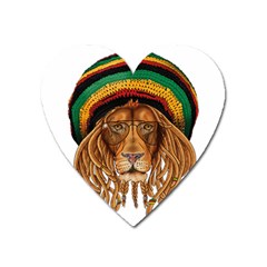 Lion Rastafari Heart Magnet by Jancukart