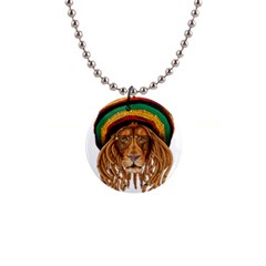 Lion Rastafari 1  Button Necklace