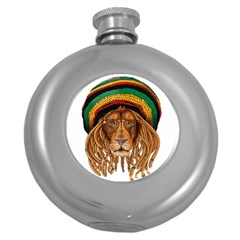 Lion Rastafari Round Hip Flask (5 Oz) by Jancukart