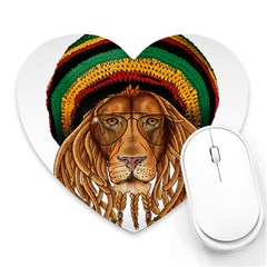 Lion Rastafari Heart Mousepads