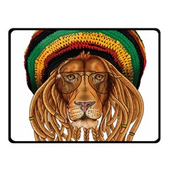 Lion Rastafari Fleece Blanket (small) by Jancukart