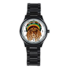 Lion Rastafari Stainless Steel Round Watch