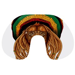 Lion Rastafari Travel Neck Pillow by Jancukart