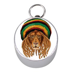 Lion Rastafari Mini Silver Compasses