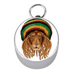 Lion Rastafari Mini Silver Compasses Front