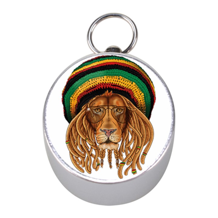 Lion Rastafari Mini Silver Compasses