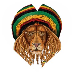 Lion Rastafari Wooden Puzzle Heart by Jancukart