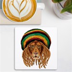 Lion Rastafari UV Print Square Tile Coaster  Front