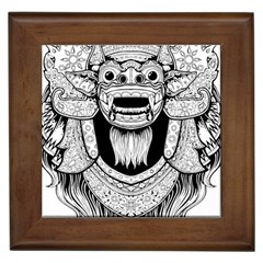 Balinese-art Barong-drawing-bali Framed Tile by Jancukart