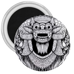 Balinese-art Barong-drawing-bali 3  Magnets by Jancukart