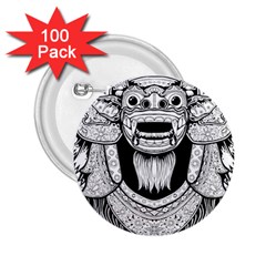 Balinese-art Barong-drawing-bali 2 25  Buttons (100 Pack) 