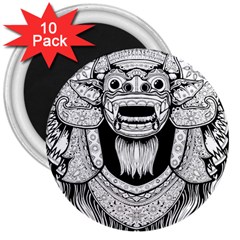 Balinese-art Barong-drawing-bali 3  Magnets (10 Pack)  by Jancukart