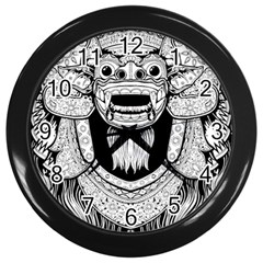 Balinese-art Barong-drawing-bali Wall Clock (black)