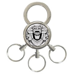 Balinese-art Barong-drawing-bali 3-ring Key Chain