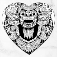 Balinese-art Barong-drawing-bali Jigsaw Puzzle (heart) by Jancukart