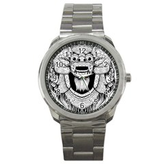 Balinese-art Barong-drawing-bali Sport Metal Watch