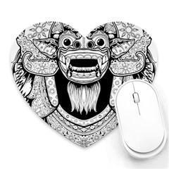 Balinese-art Barong-drawing-bali Heart Mousepads