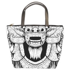 Balinese-art Barong-drawing-bali Bucket Bag by Jancukart