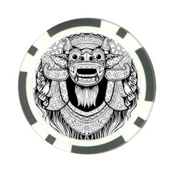 Balinese-art Barong-drawing-bali Poker Chip Card Guard (10 Pack) by Jancukart