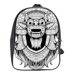 Balinese-art Barong-drawing-bali School Bag (xl)