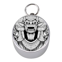 Balinese-art Barong-drawing-bali Mini Silver Compasses