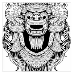 Balinese-art Barong-drawing-bali Square Satin Scarf (36  X 36 )