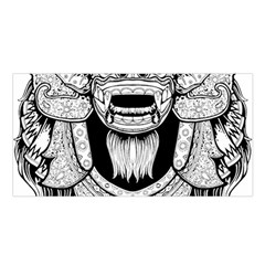 Balinese-art Barong-drawing-bali Satin Shawl 45  X 80 