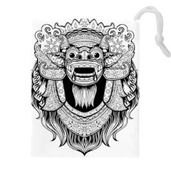 Balinese-art Barong-drawing-bali Drawstring Pouch (5xl) by Jancukart