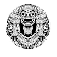 Balinese-art Barong-drawing-bali Mini Round Pill Box (pack Of 3)