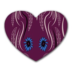 Folk Flowers Print Floral Pattern Ethnic Art Heart Mousepads by Eskimos