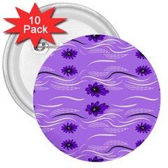 Folk Flowers Print Floral Pattern Ethnic Art 3  Buttons (10 Pack)  by Eskimos