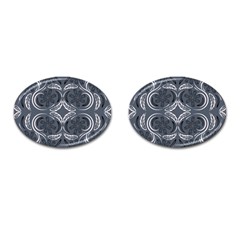 Folk Flowers Print Floral Pattern Ethnic Art Cufflinks (oval) by Eskimos