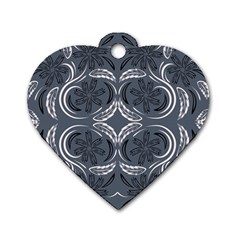 Folk Flowers Print Floral Pattern Ethnic Art Dog Tag Heart (one Side) by Eskimos