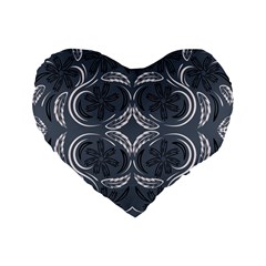 Folk Flowers Print Floral Pattern Ethnic Art Standard 16  Premium Flano Heart Shape Cushions by Eskimos