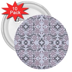 Folk Flowers Print Floral Pattern Ethnic Art 3  Buttons (10 Pack)  by Eskimos