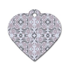 Folk Flowers Print Floral Pattern Ethnic Art Dog Tag Heart (two Sides) by Eskimos