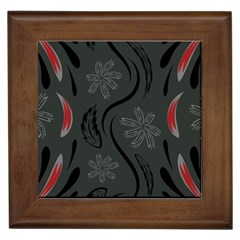 Folk flowers print Floral pattern Ethnic art Framed Tile