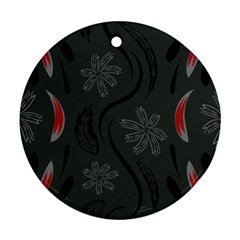 Folk flowers print Floral pattern Ethnic art Round Ornament (Two Sides)