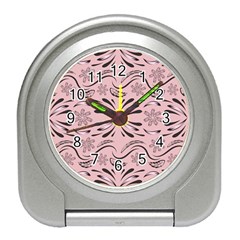 Folk Flowers Print Floral Pattern Ethnic Art Travel Alarm Clock by Eskimos