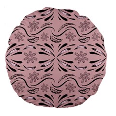 Folk Flowers Print Floral Pattern Ethnic Art Large 18  Premium Flano Round Cushions by Eskimos