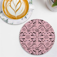 Folk Flowers Print Floral Pattern Ethnic Art Uv Print Round Tile Coaster by Eskimos