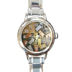 All That Glitters Is Gold  Round Italian Charm Watch by Hayleyboop