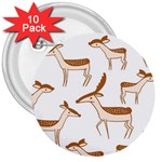 Cute Animal Deer 3  Buttons (10 pack)  Front