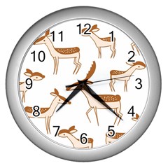 Cute Animal Deer Wall Clock (silver) by artworkshop