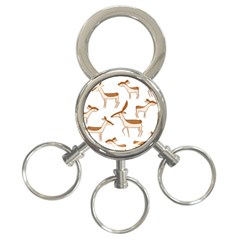 Cute Animal Deer 3-ring Key Chain by artworkshop