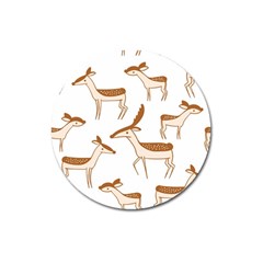 Cute Animal Deer Magnet 3  (round) by artworkshop