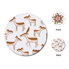 Cute Animal Deer Playing Cards Single Design (round) by artworkshop